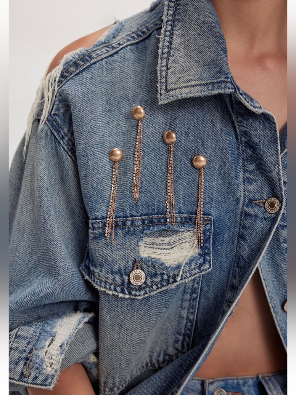Free People Brandy Fringe Pin Set Gold